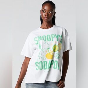 Snoopy's Sodapop White Graphic Tee